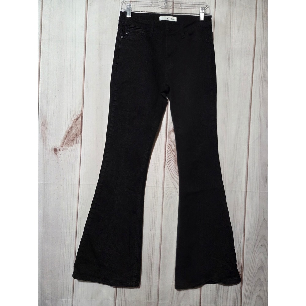 KanCan Womens Black Flare Jeans High Rise Stretch Denim Size 9/28